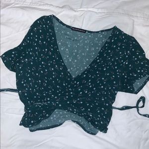 Green Brandy Melville Wrap Top